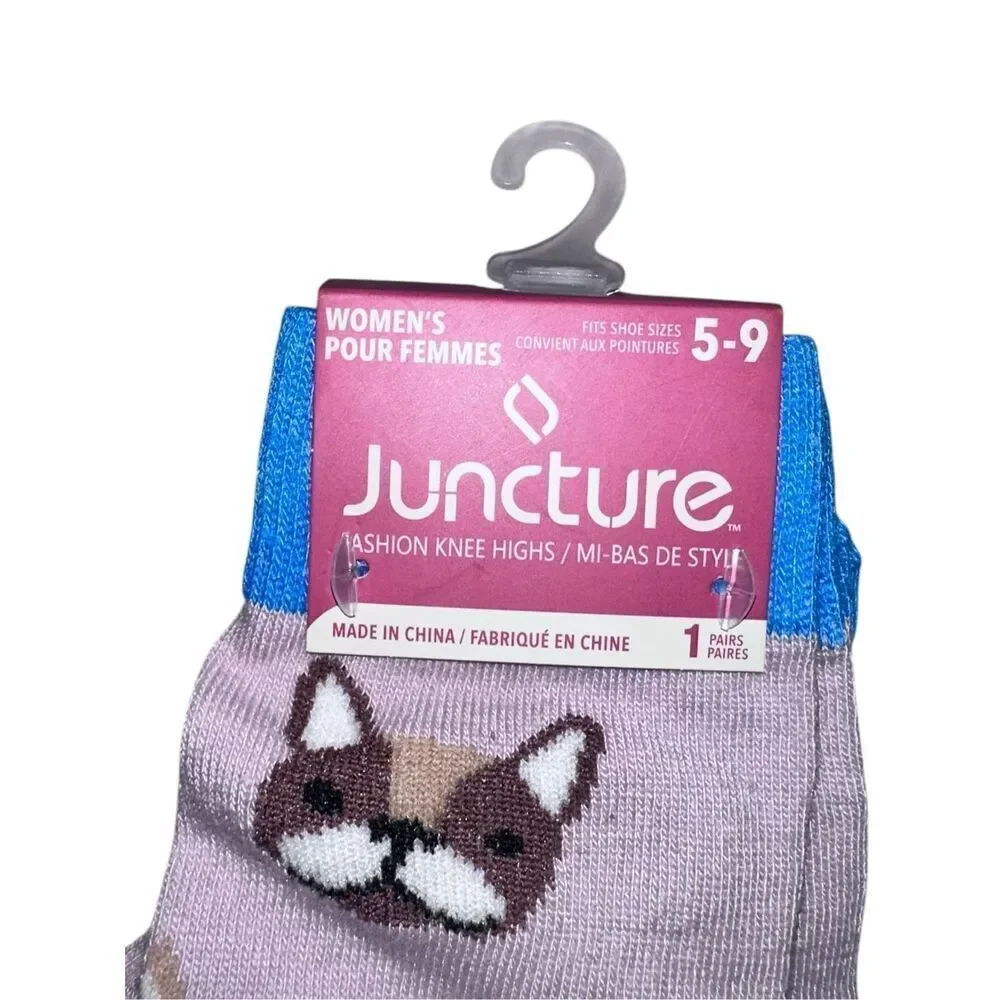 NEW WITH TAGS Women's Juncture Women’s Multicolor Cats & Dogs Novelty Fashion Kn